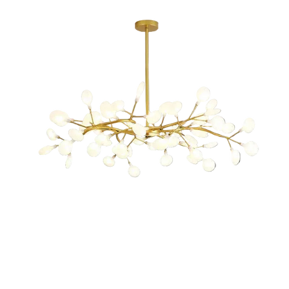 Lustre plafond en metal avec structure ramifiee decorative