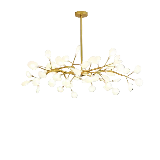 Lustre plafond en metal avec structure ramifiee decorative