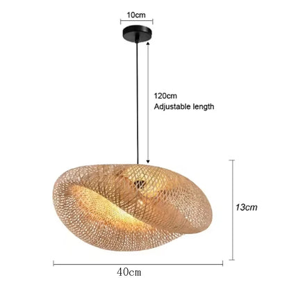 Lustre naturel effet rotin bambou pour decor scandinave.