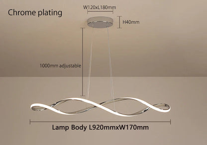 Lustre ondule haut de gamme pour interieur moderne.