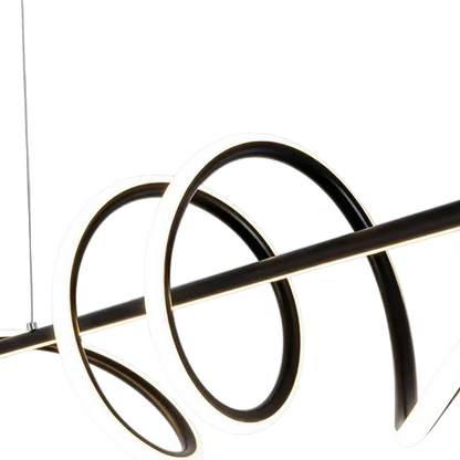 Lustre LED ondule design pour salle a manger moderne.