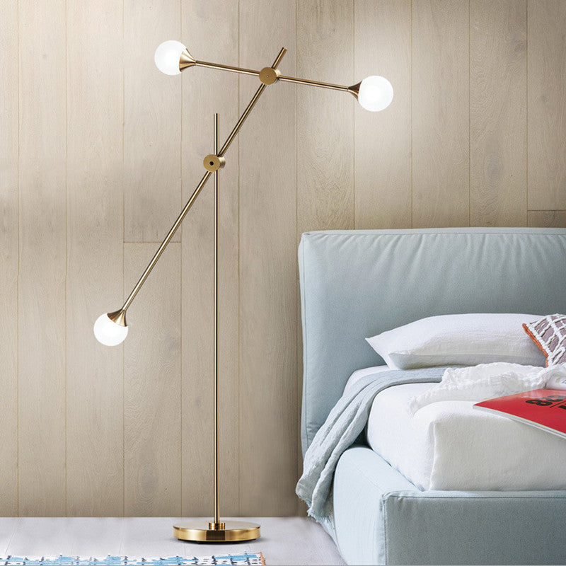 Lampadaire Globe Verre Bras Pivotant