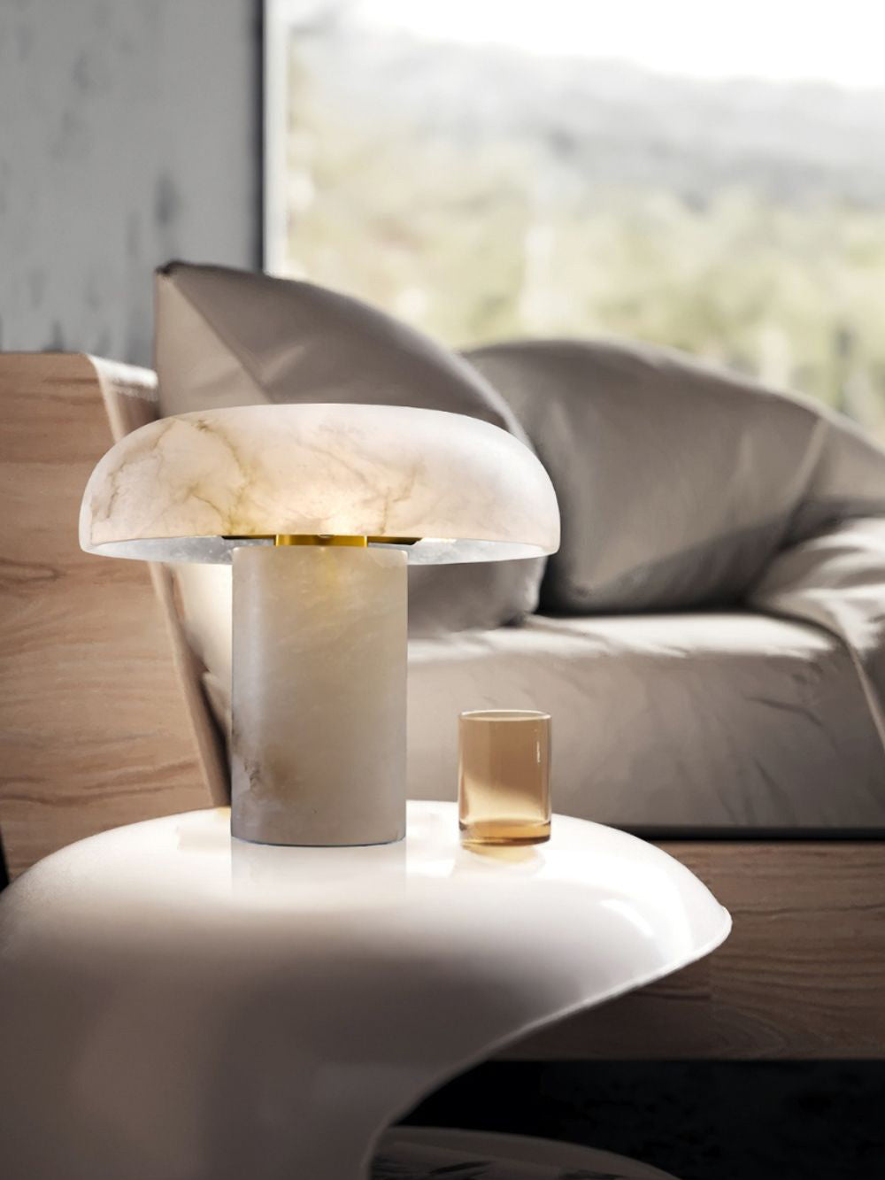 Lampe de Table Albâtre Champignon