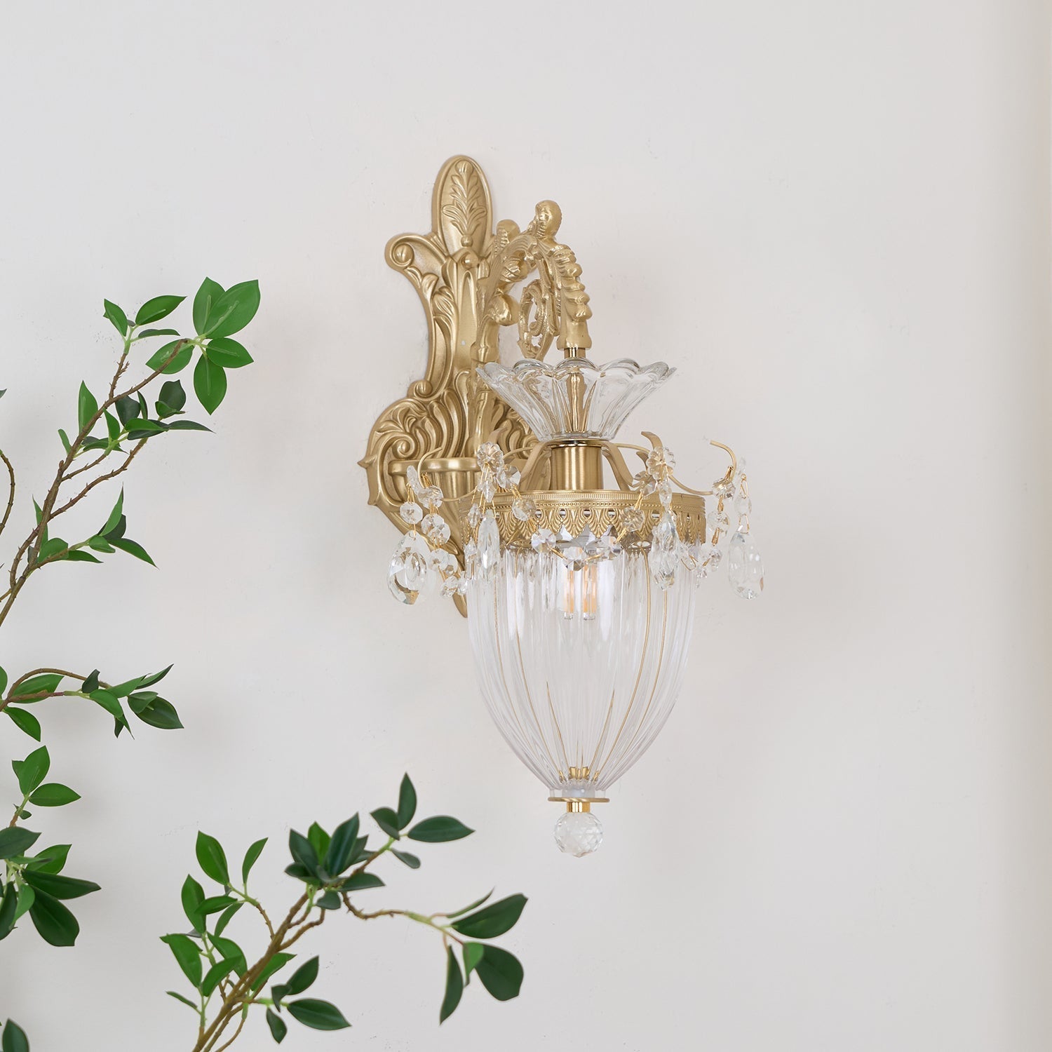 Applique Murale Double Dorée