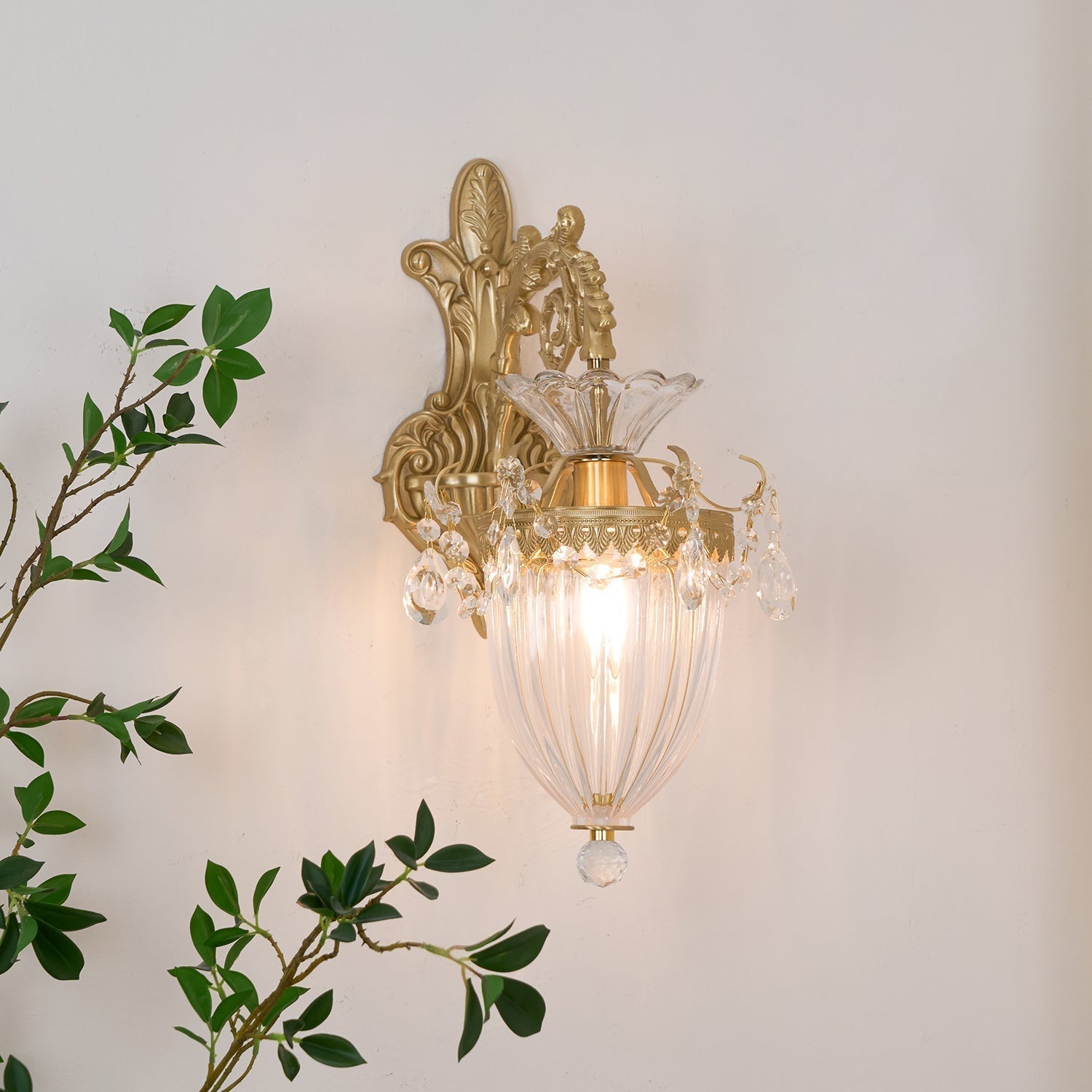 Applique Murale Double Dorée