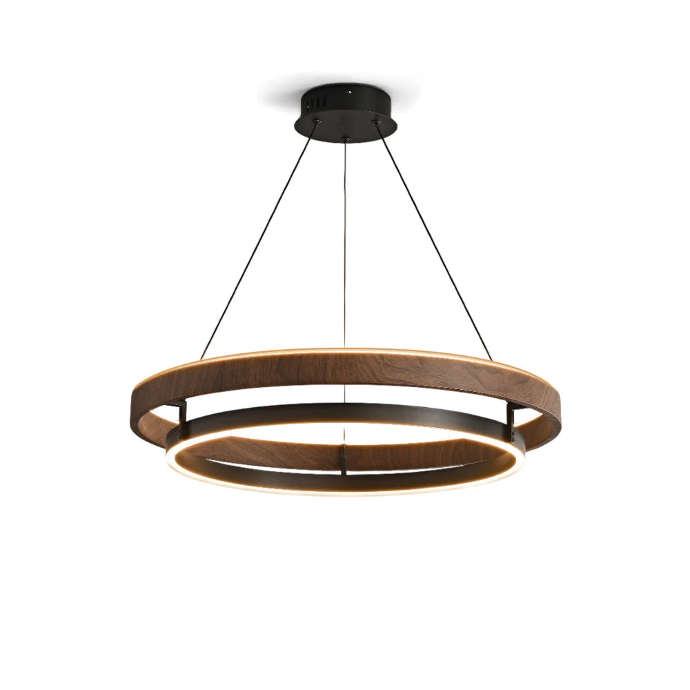 Lustre LED Bois Rond Japonais
