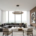Lustre LED Bois Rond Japonais