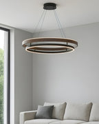 Lustre LED Bois Rond Japonais