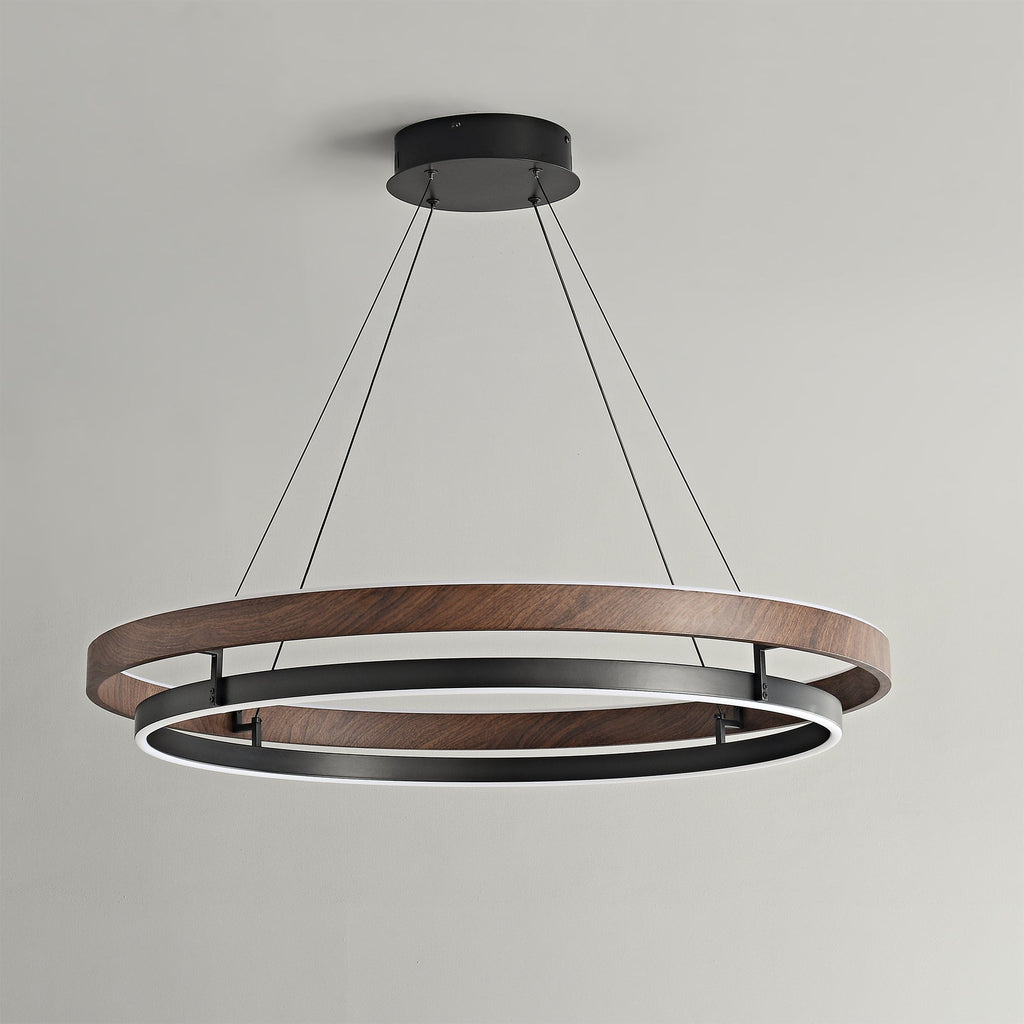 Lustre LED Bois Rond Japonais