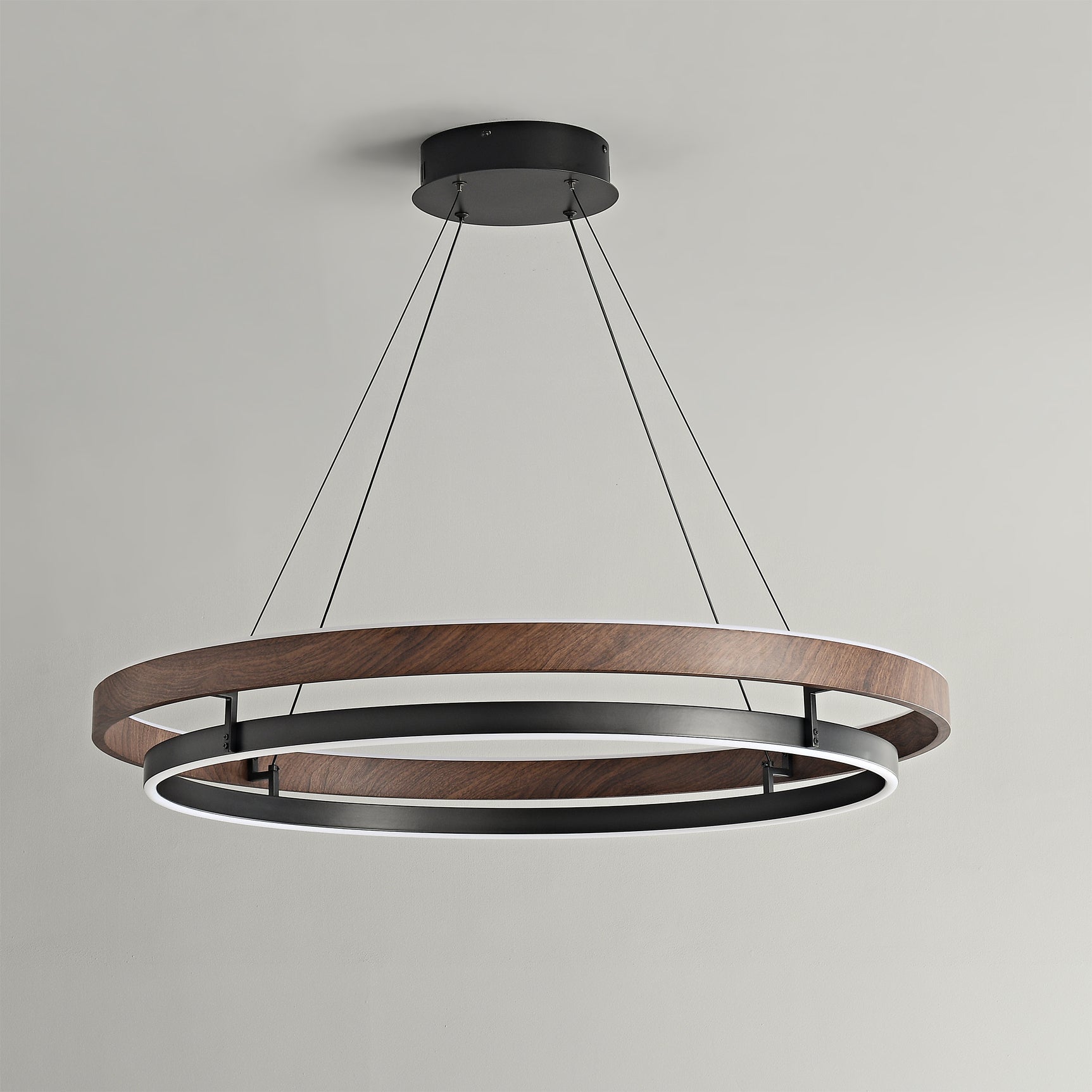 Lustre LED Bois Rond Japonais