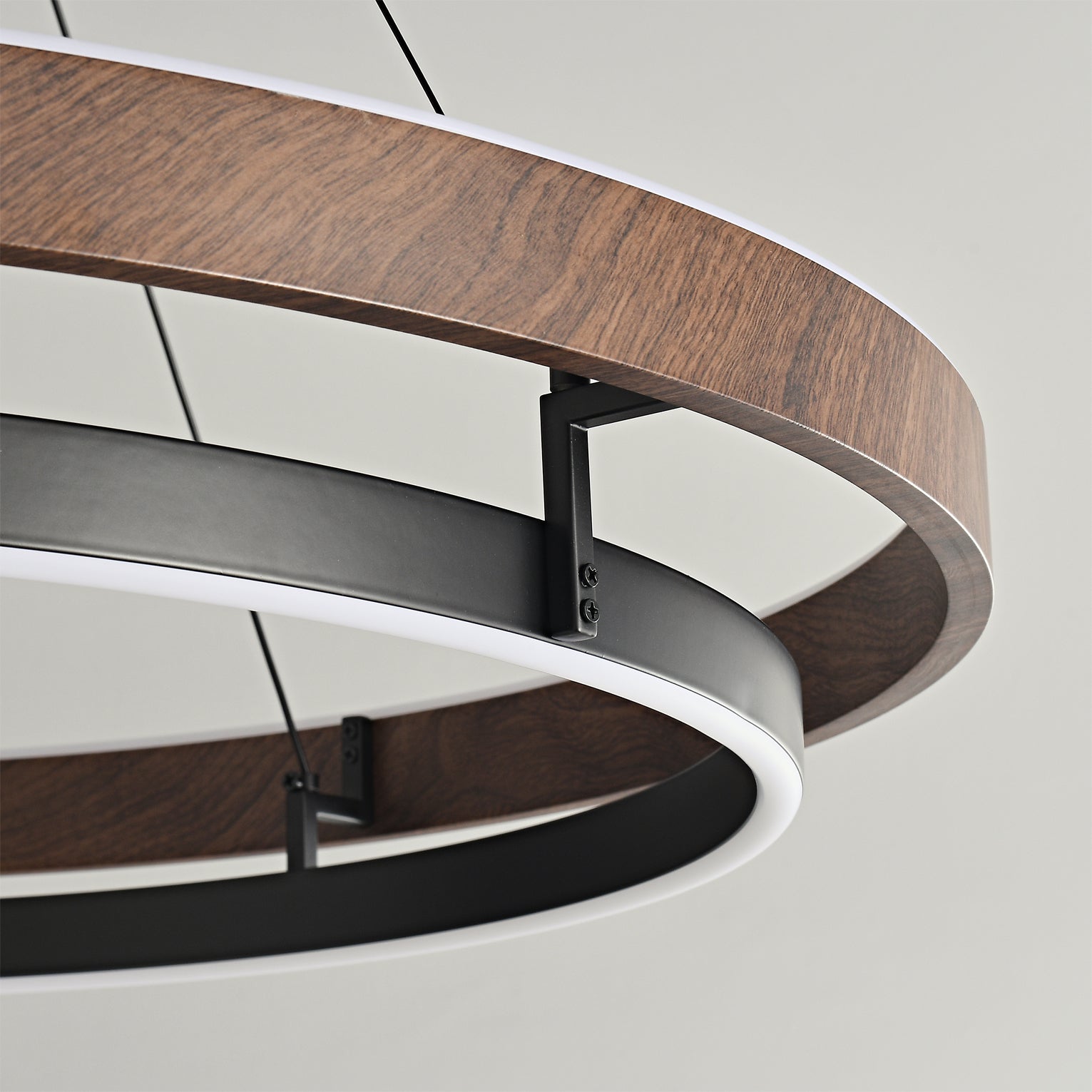 Lustre LED Bois Rond Japonais