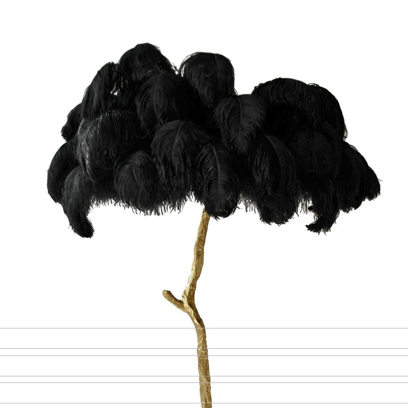 Lampadaire Fleur Plumes Coloré