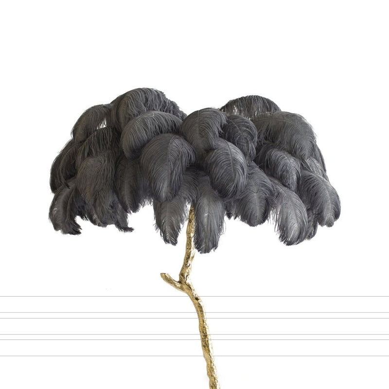 Lampadaire Fleur Plumes Coloré