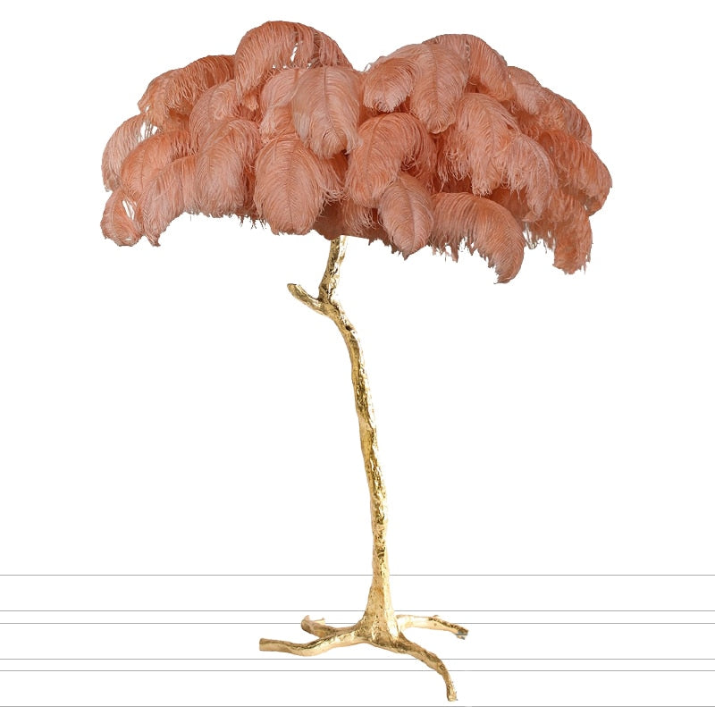 Lampadaire Fleur Plumes Coloré
