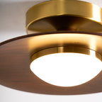 Plafonnier LED Bois & Or – Design Japonais Compact, Olav