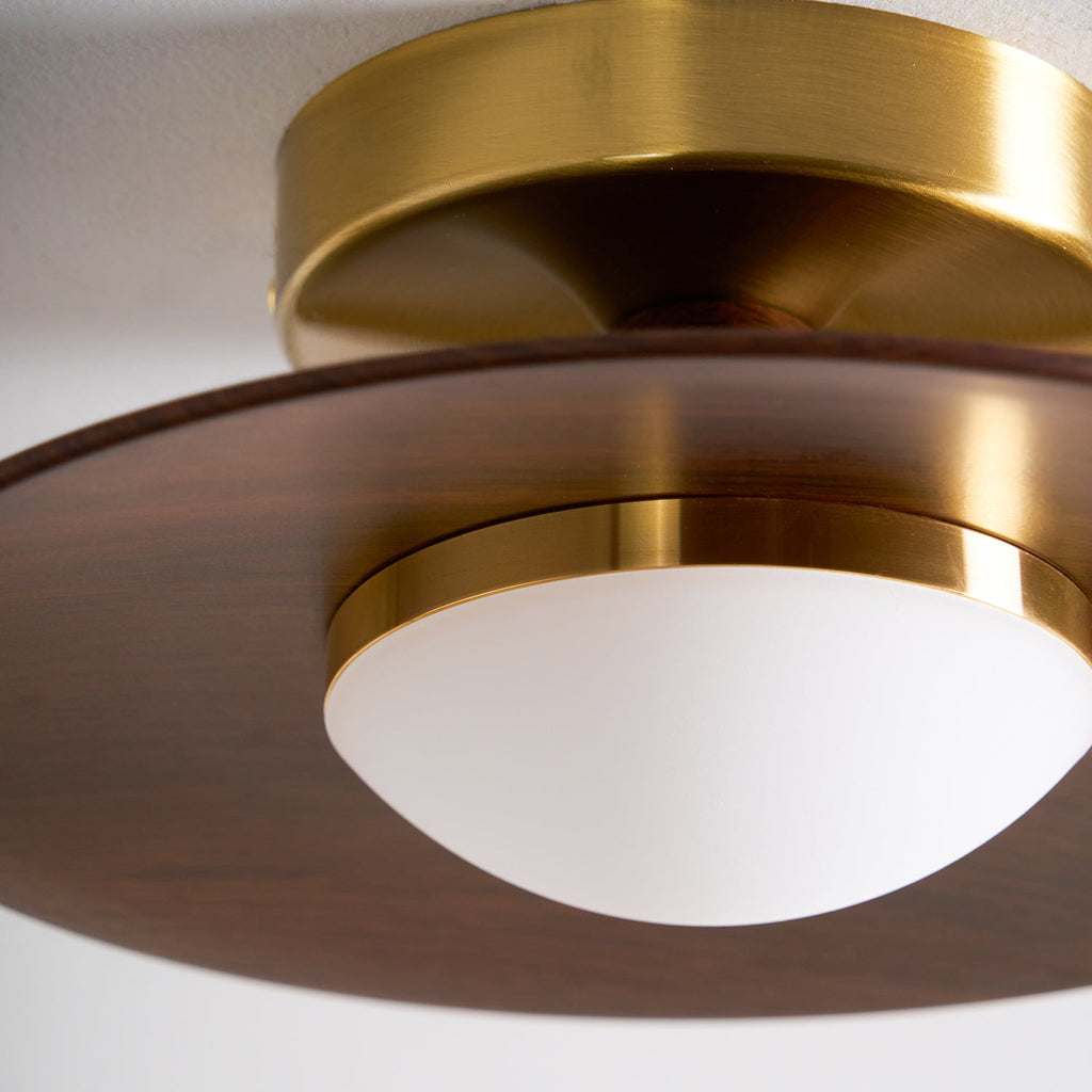 Plafonnier LED Bois & Or – Design Japonais Compact, Olav