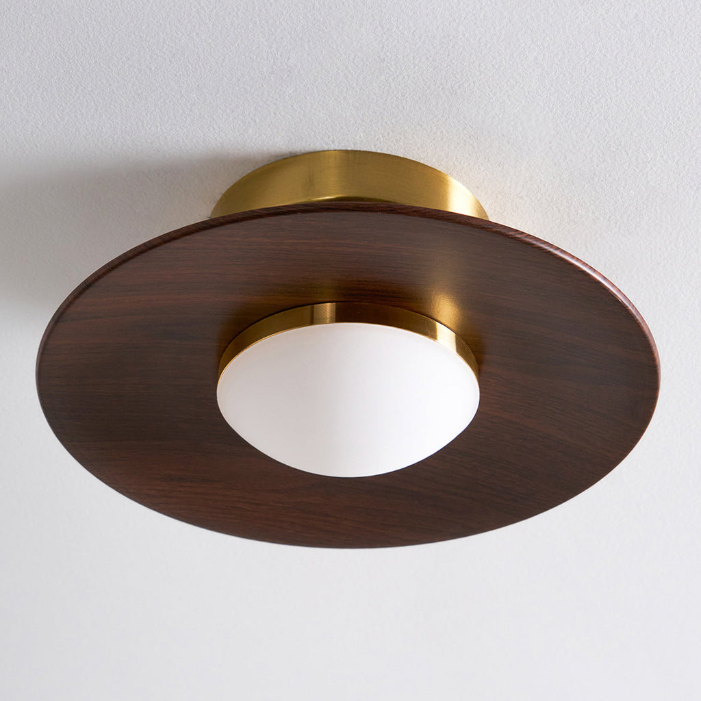 Plafonnier LED Bois & Or – Design Japonais Compact, Olav