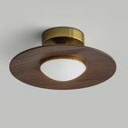 Plafonnier LED Bois & Or – Design Japonais Compact, Olav