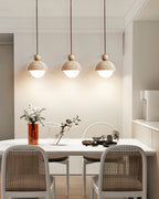 Suspension Bois Naturel Ronde – Design Japonais Épuré, Palermo