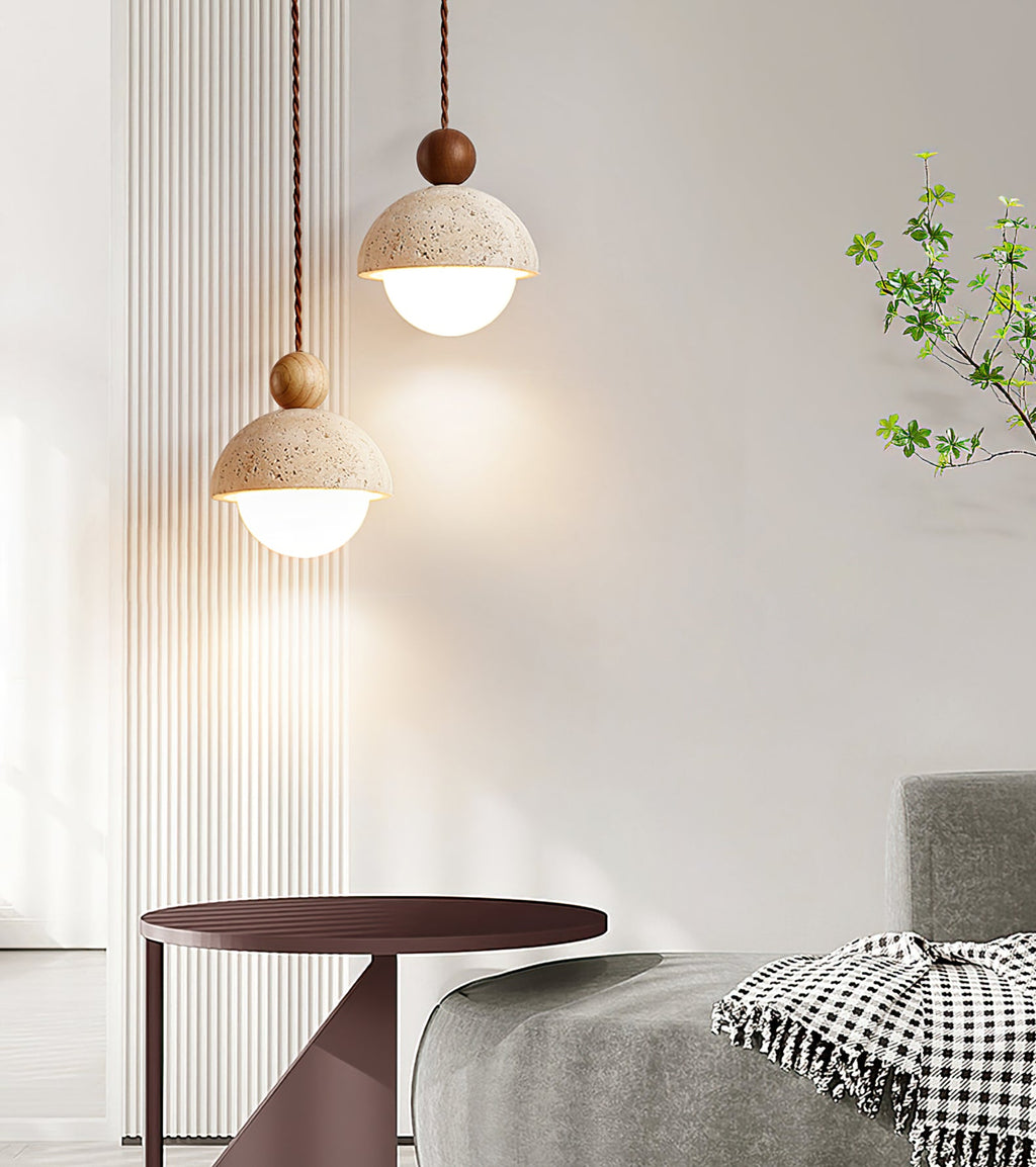 Suspension Bois Naturel Ronde – Design Japonais Épuré, Palermo