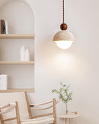 Suspension Bois Naturel Ronde – Design Japonais Épuré, Palermo
