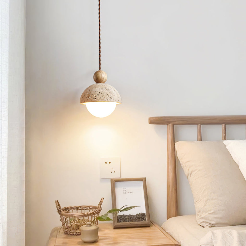 Suspension Bois Naturel Ronde – Design Japonais Épuré, Palermo
