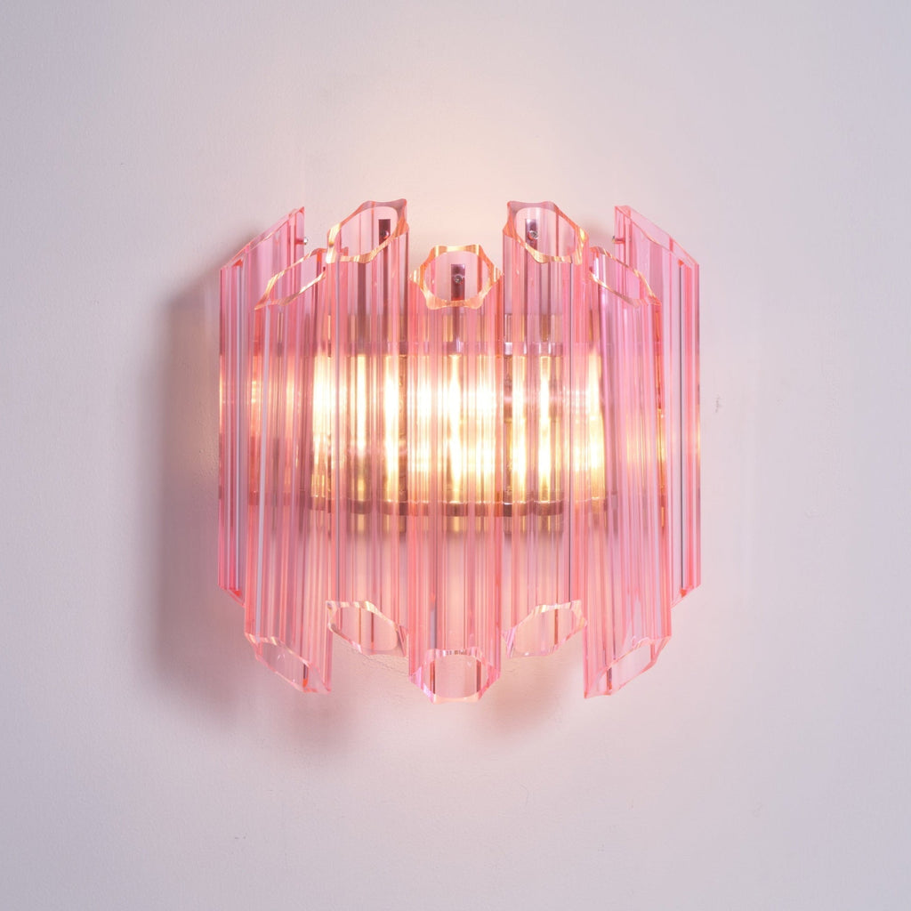 Applique Murale Tube Verre Murano Rose