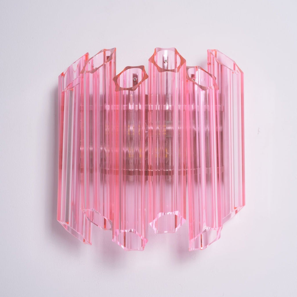Applique Murale Tube Verre Murano Rose