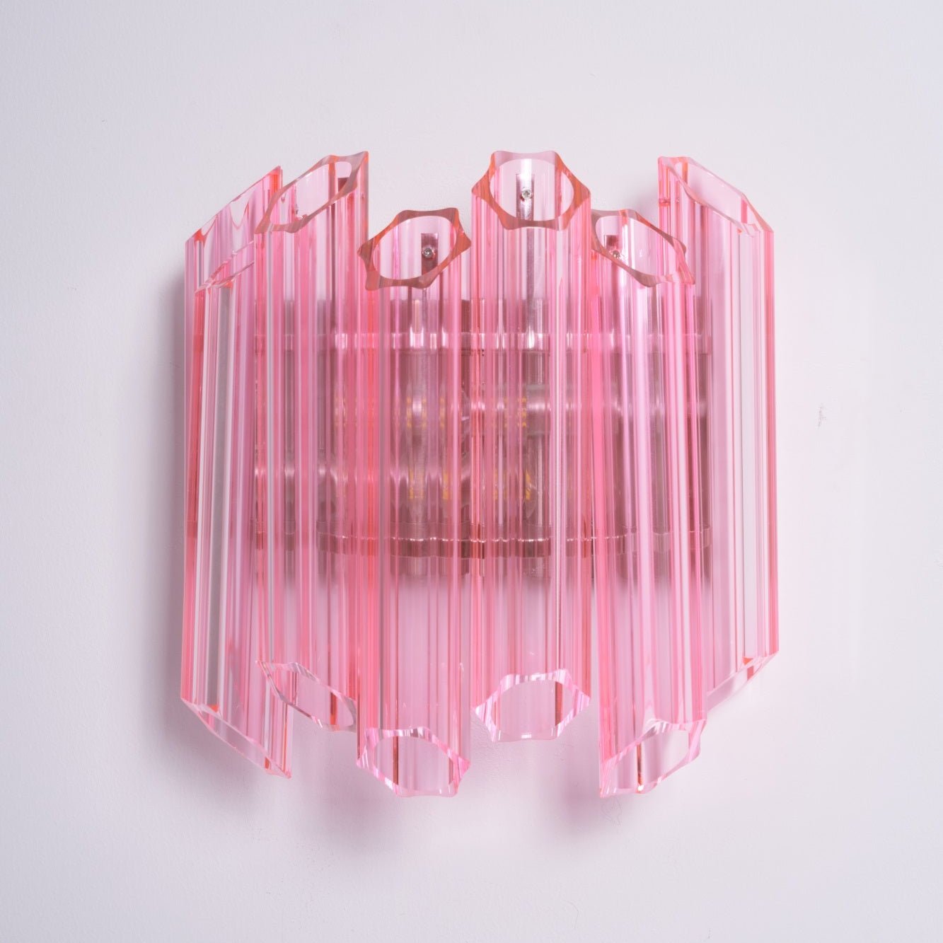 Applique Murale Tube Verre Murano Rose