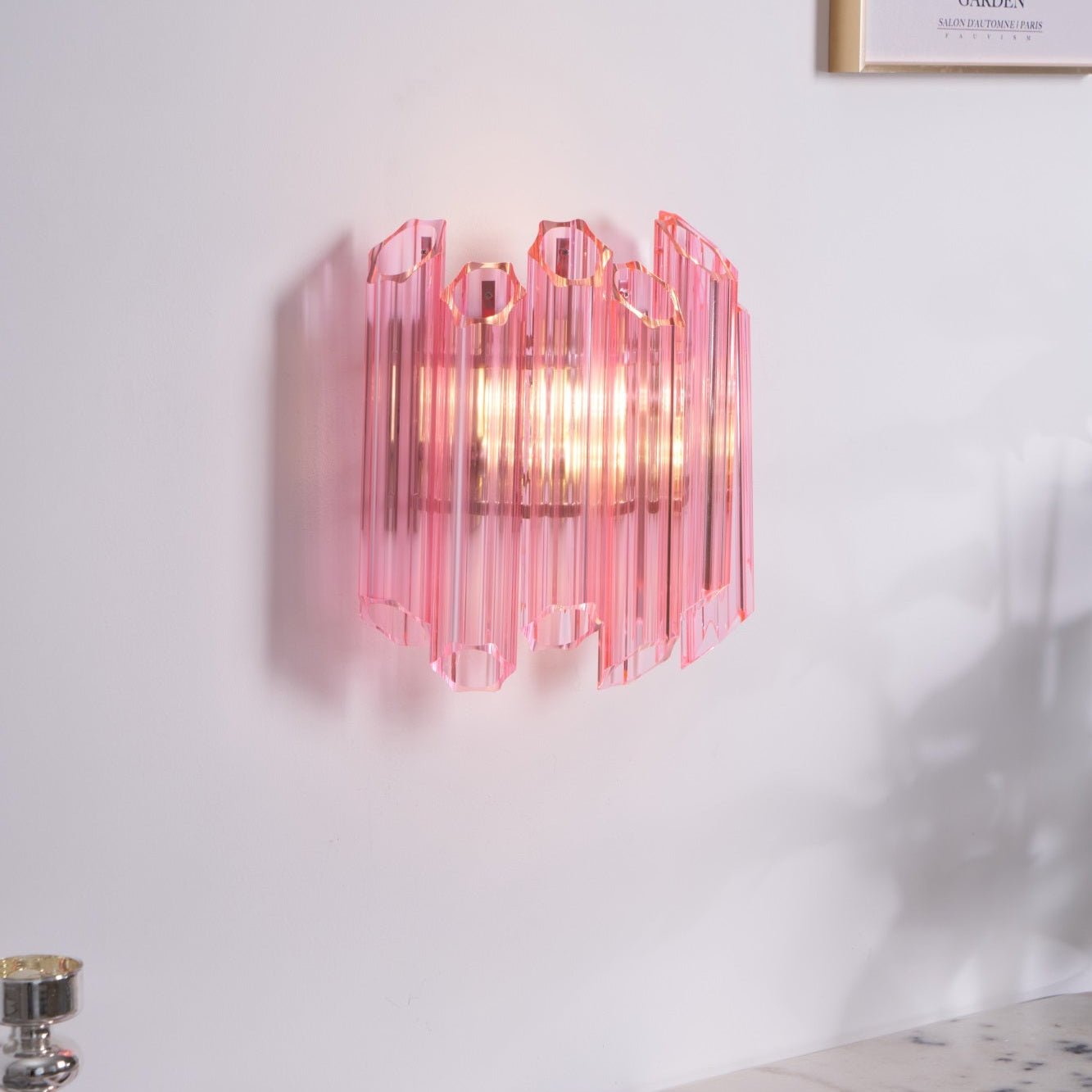 Applique Murale Tube Verre Murano Rose