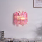 Applique Murale Tube Verre Murano Rose
