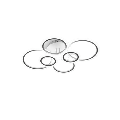 Plafonnier moderne en anneaux lumineux LED.