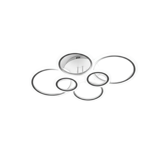 Plafonnier moderne en anneaux lumineux LED.