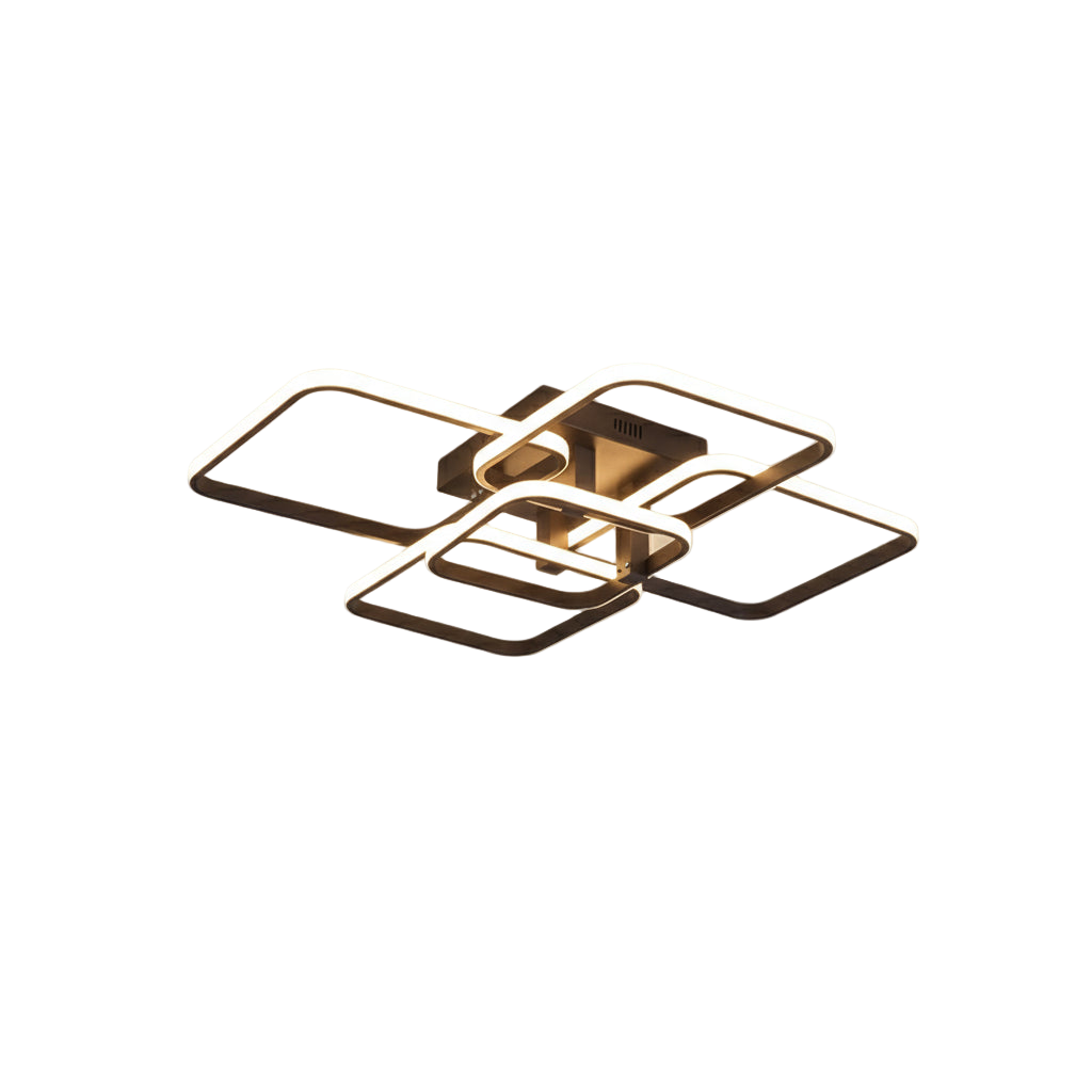 Plafonnier geometrique LED diffusion uniforme moderne.