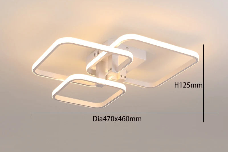 Plafonnier moderne LED dimmable avec telecommande.