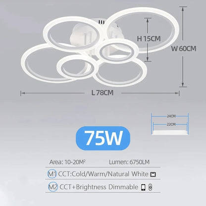 Plafonnier moderne avec telecommande et lumiere dimmable.