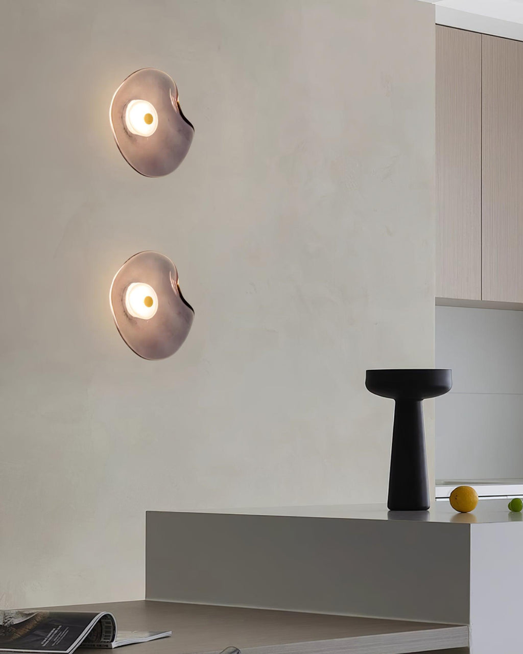 Applique Murale Globe Verre Ambre