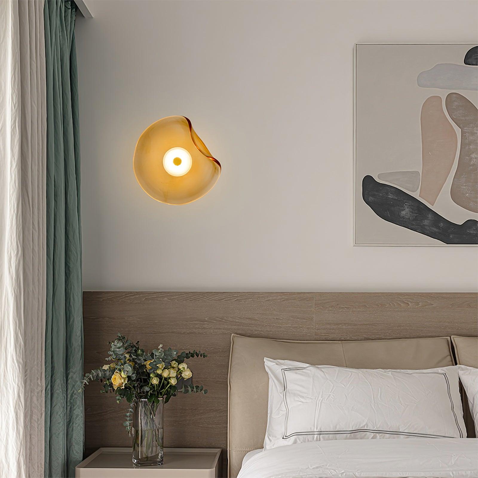 Applique Murale Globe Verre Ambre