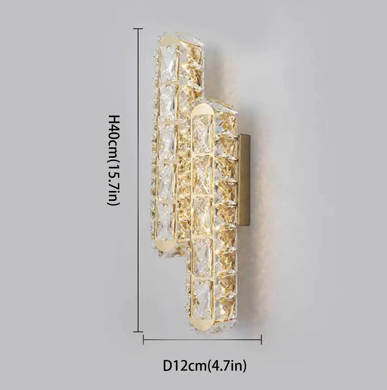 Applique Murale LED en Cristal – Design Moderne Doré