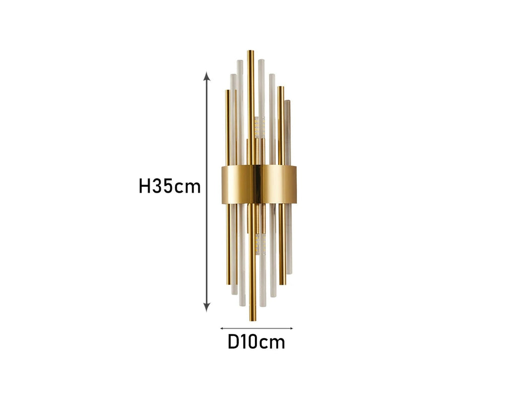 Applique Murale LED Cristal Luxe – Or Noir Design Moderne Élégant