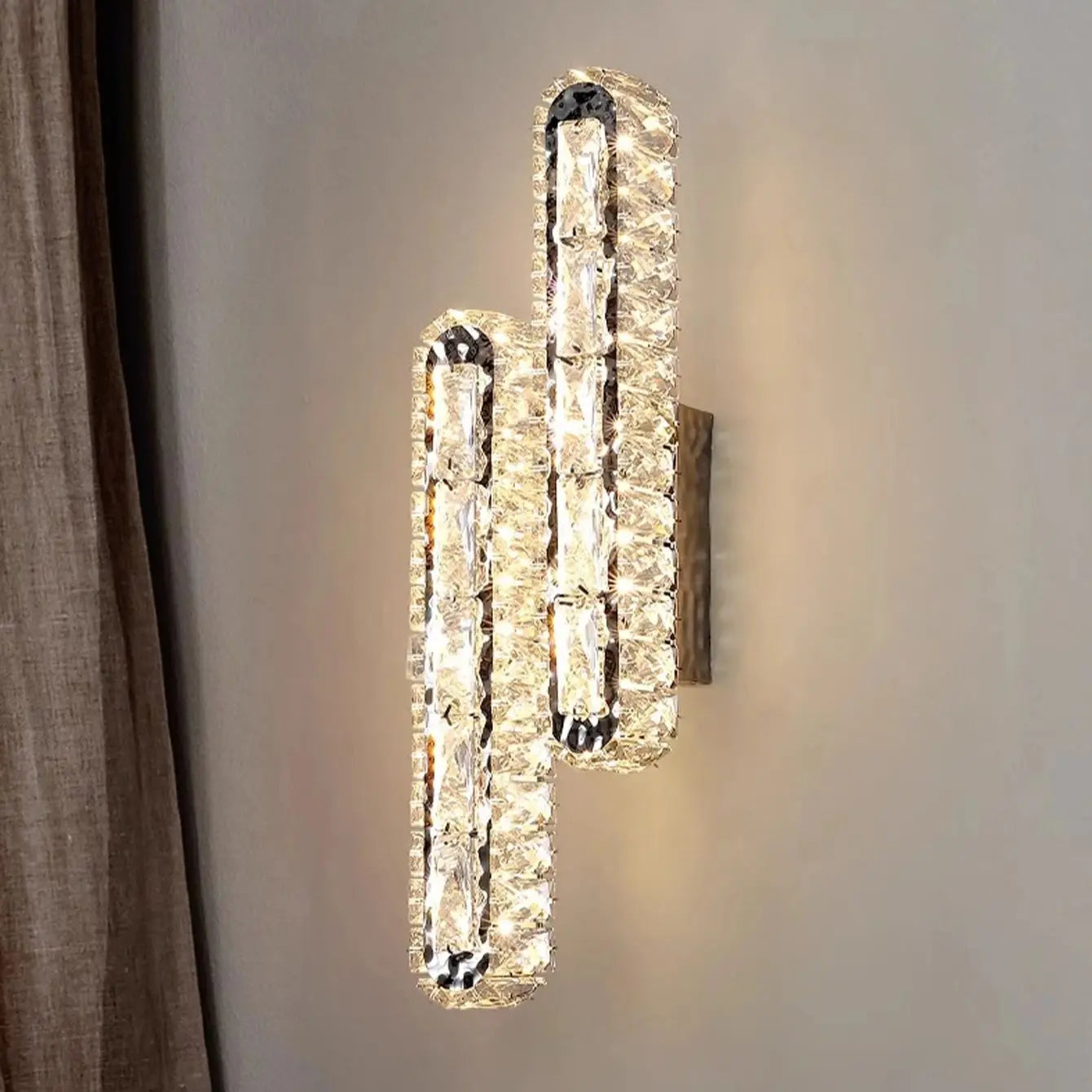 Applique Murale LED en Cristal – Design Moderne Doré