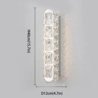 Applique Murale LED en Cristal – Design Moderne Doré