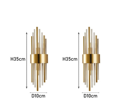 Applique Murale Luxe en Cristal – LED Moderne Or/Noir