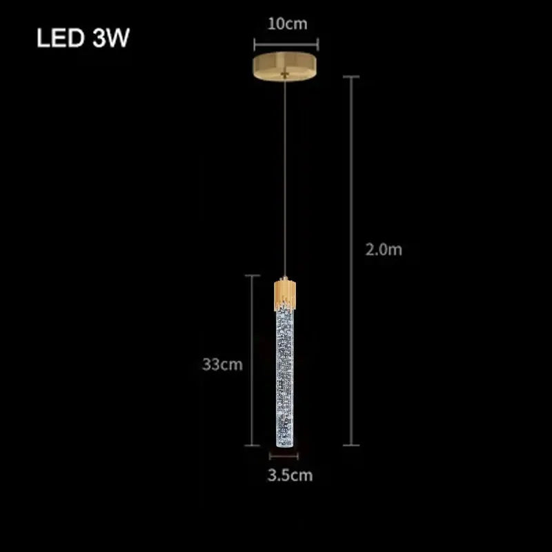 Suspension LED Cristal Doré – Design Moderne à Effet Bulles