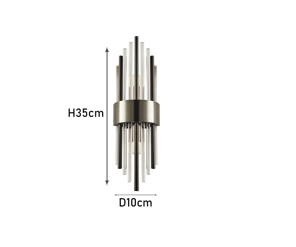 Applique Murale LED Cristal Luxe – Or Noir Design Moderne Élégant