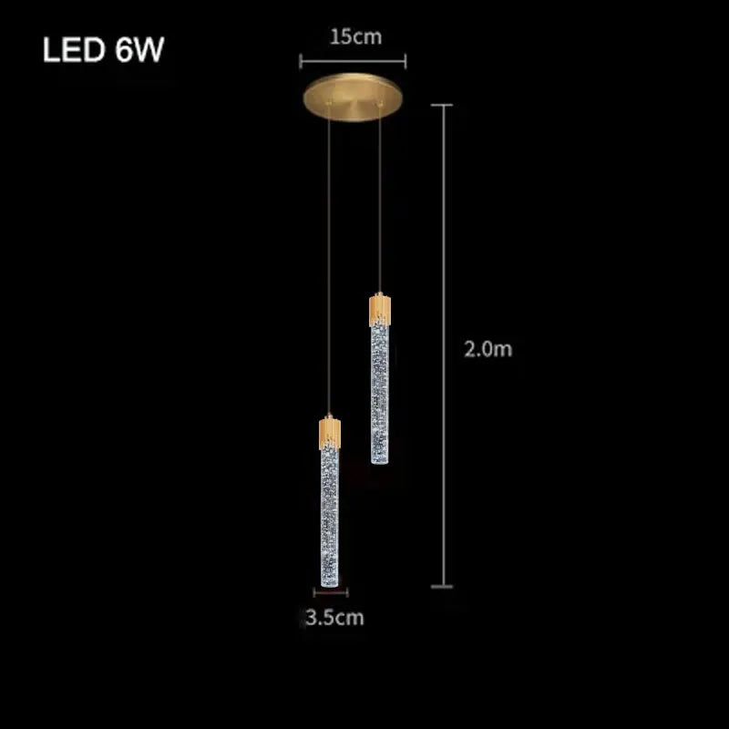 Suspension LED Cristal Doré – Design Moderne à Effet Bulles