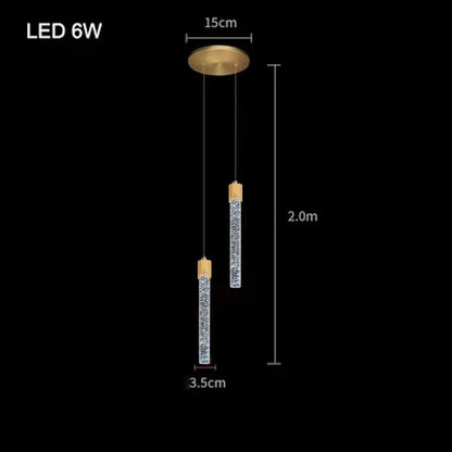 Suspension LED Cristal Doré – Design Moderne à Effet Bulles