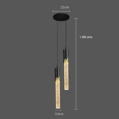 Suspension LED Cristal Doré – Design Moderne à Effet Bulles