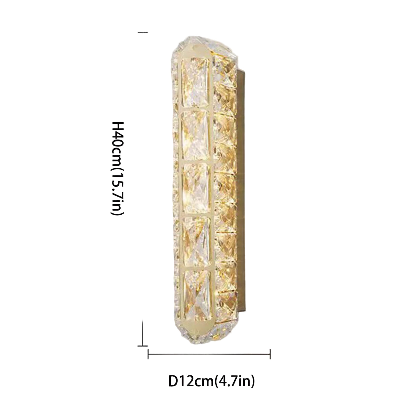 Applique Murale LED en Cristal – Design Moderne Doré