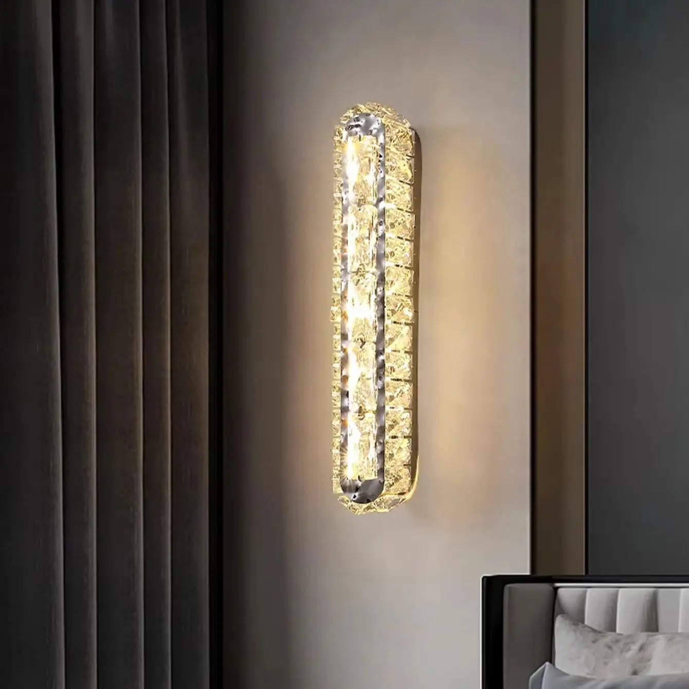 Applique Murale LED en Cristal – Design Moderne Doré